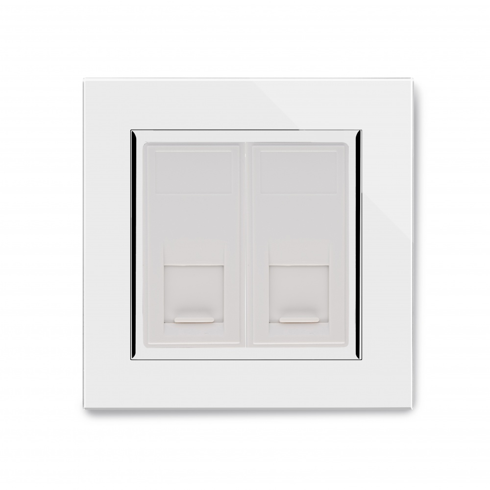 Crystal CT Dual CAT6e Socket White RetroTouch Designer Light Switches